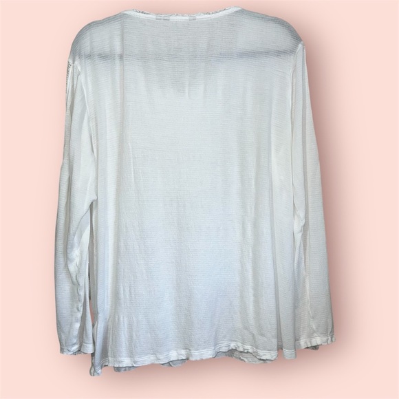 Soft Surroundings Long Sleeve White Blouse With Lace Detail Size XL - Picture 3 of 9